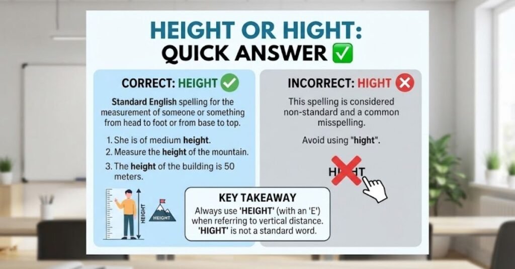 Height or Hight: Quick Answer ✅
