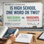 is high school one word or two