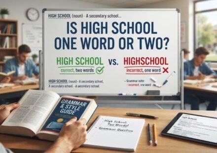 is high school one word or two